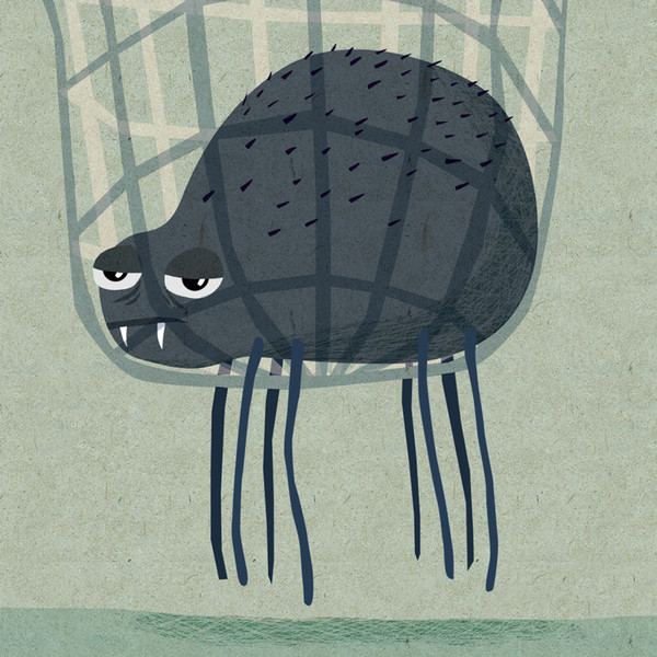 Illustration Cartoon Ins Netz gegangen